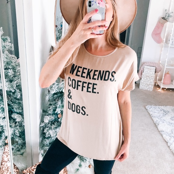 Weekends Coffee Dogs Graphic Tee - Picture 3 of 4